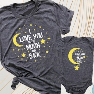 Love You To The Moon And Back Shirt, Mama Mini Matching Lover Tee, Mothers Day Tee, Mommy And Me Outfits, Baby Announcement, I Love You Tee