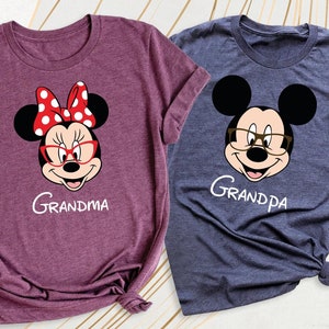Disney Grandma Grandpa Shirts, Personalized Disney Family Trip Tee, Mickey Grandpa Shirt, Minnie Grandma Shirt, Disney New Grandparent Shirt