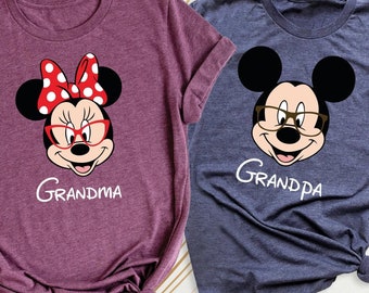 Disney Grandma Grandpa Shirts, Personalized Disney Family Trip Tee, Mickey Grandpa Shirt, Minnie Grandma Shirt, Disney New Grandparent Shirt