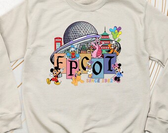Disney Epcot World Traveler Sweatshirt, Disneyworld Epcot Since 1982 Hoodie, Mickey Friends Sweater, Disney Matching Family Trip Long Sleeve