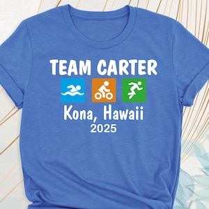 Custom Triathlon Support Crew Shirt: Swim Bike Run, Family Team Tee