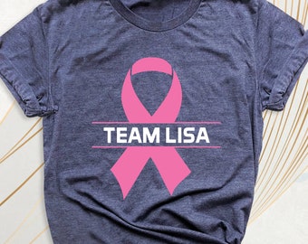 Pink Ribbon Breast Cancer Awareness Shirt Custom, Family Breast Cancer Support Squad Shirts, Breast Cancer Team Walk Shirt, Cancer Group Tee