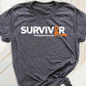 MS Survivor Shirt, Multiple Sclerosis Awareness Tee, Orange Ribbon Shirt, MS Warrior Shirt, MS Family Support Squad Shirt, Fighter Tee Shirt