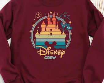 Disney 2026 Crew Trip Sweatshirt, Disneyland Family Hoodie, Disney Mickey Minnie Matching Long Sleeve, Disney Castle Hoodie, Disney Shirts