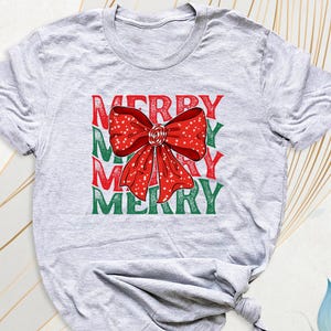 Coquette Bow Christmas Shirt: Women&#39;s Holiday Tee