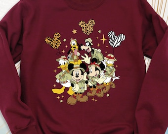 Disney Animal Kingdom Sweatshirt, Disney Safari Family Trip Hoodie, Mickey Safari Long Sleeve, Disneyworld Family Tee, Disney Characters Tee