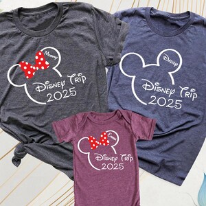 Disney 2025 Trip Shirts, Custom Disneyworld Family Vacation Tshirts, Disneyland Birthday Shirt, Minnie Mickey Mouse Shirt, Disney Group Tees