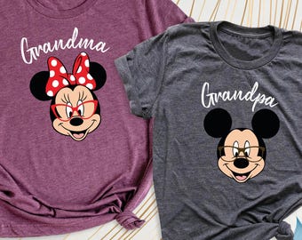 Disney Grandma Grandpa Shirt Christmas Tee Tee, Mickey Grandpa Shirt, Minnie Grandma Shirt, Holiday Family Shirt, Grandparents Disney Shirt