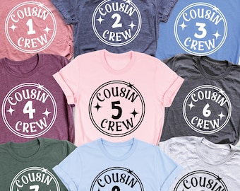 Cousin Crew Reunion Shirts Custom Number Cousin Tshirt Matching Cousin Team Shirt Cousin Squad Tshirts Cousins Trip Shirt Family Party Shirt