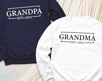 Grandparent Sweatshirt New Grandma Grandpa Tee Hoodie, Est 2026 Grandparent Long Sleeve, New Grandparents Hoodie, Baby Announcement Shirt