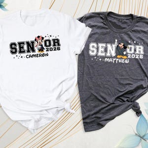 Disney Senior Shirt Grad Trip Tee, Disney Graduate Tshirt, Mickey Minnie Disneyland Vacation Tshirt, Custom Class of 2026 Disneyworld Shirts