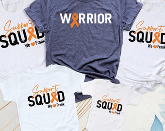 Multiple Sclerosis Warrior Shirt Custom Orange Ribbon Awareness Tee, MS Shirt, MS Support Squad Family Shirts, Cancer Fighter Group Shirts