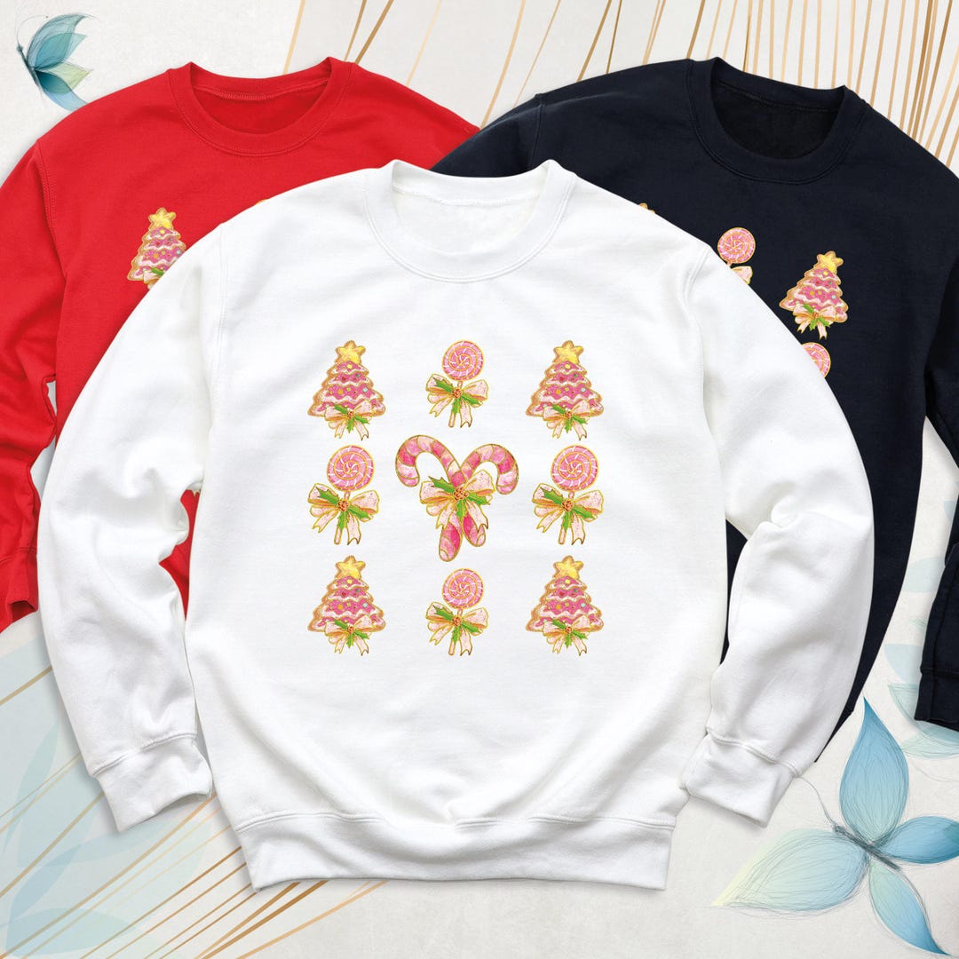 Girls Candy Cane Lane Christmas Sweatshirt by Sweet Wink