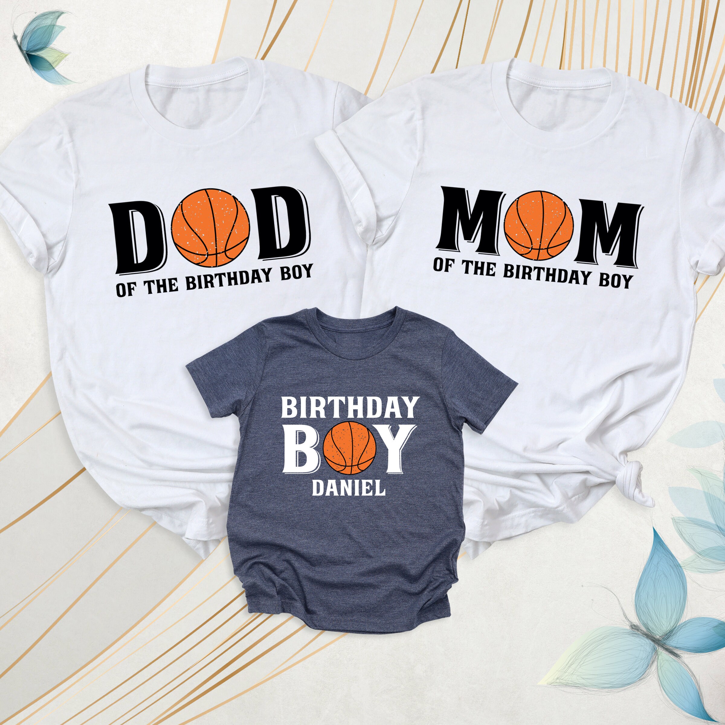 thumbnail image 2 of Gildan Birthday Boy Custom Name & Age T-Shirt – Family Matching Basketball Design, 100% Cotton 2 of 4