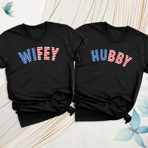 American Flag Shirt Matching Couples Tees, USA Shirt Wifey Hubby Couples Shirt, 4th of July Mr and Mrs Shirt, Independence Day Men Women Tee