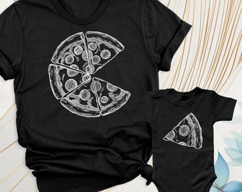 Pizza And Pizza Slice Shirts Matching Father Son, Family Dad Mom Baby Pizza Lover Tees, Fathers Day Tee, Daddy Me Outfits, Dad Daughter Tee