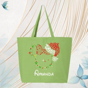 Bolsas navideñas de Minnie Mouse, bolsas navideñas de Disney, bolsa navideña de Mickey Mouse, bolsa navideña familiar de Disney con cremallera, bolsas navideñas personalizadas de Minnie Mouse imagen 5