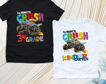 Kindergarten Shirt Boy Back To School Shirt, I'm Ready To Crush Shirt, Boys School T-Shirt, Preschool Shirt, Monster Shark Shirt, Pre-k Tee