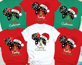 2026 Christmas Disney Family Shirts Custom Mickey Christmas Party Shirt Christmas Disney Vacation Shirt Disneyland Christmas Matching Shirts