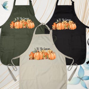Thanksgiving Aprons Pumpkins Apron for Women Men, Cute Pumpkin Fall Thanksgiving Aprons, Family Thanksgiving Apron, Tis The Season Apron