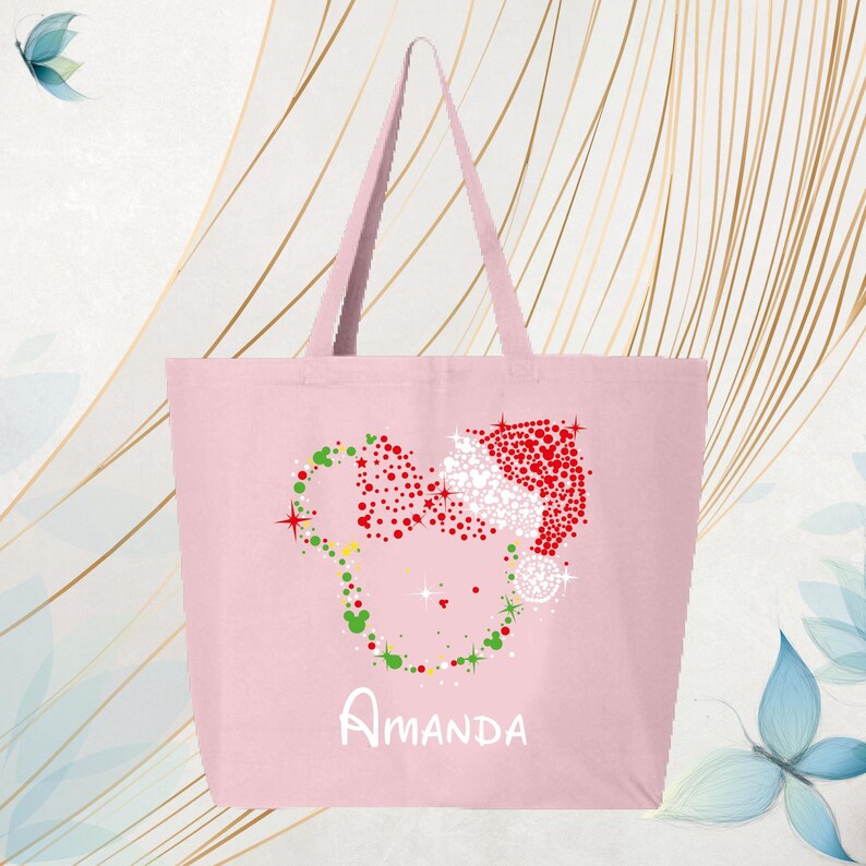 Bolsas navideñas de Minnie Mouse, bolsas navideñas de Disney, bolsa navideña de Mickey Mouse, bolsa navideña familiar de Disney con cremallera, bolsas navideñas personalizadas de Minnie Mouse imagen 7