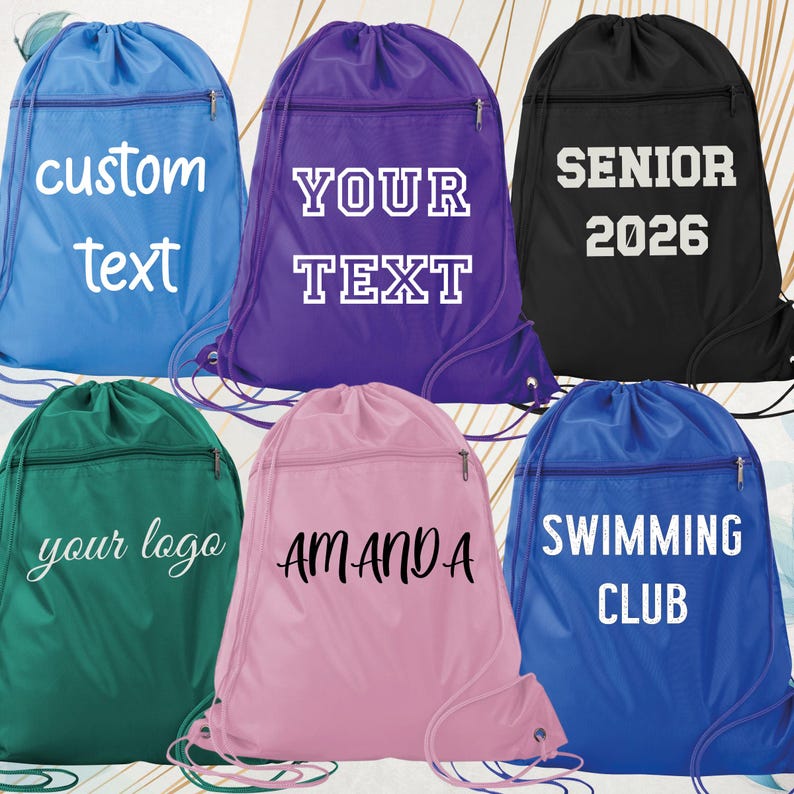 Custom String Backpack Personalized Drawstring Bags Boy Girl Custom Drawstring Backpack ...