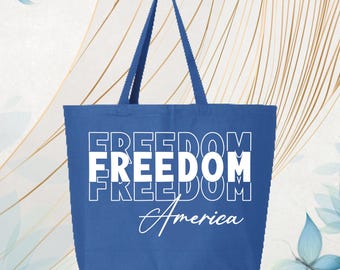 FREEDOM America Tote Bag Freedom Zippered Tote Bag Justice for Charlie Support Totes 4th of July Tote Bag Women American Patriotic Tote Bag