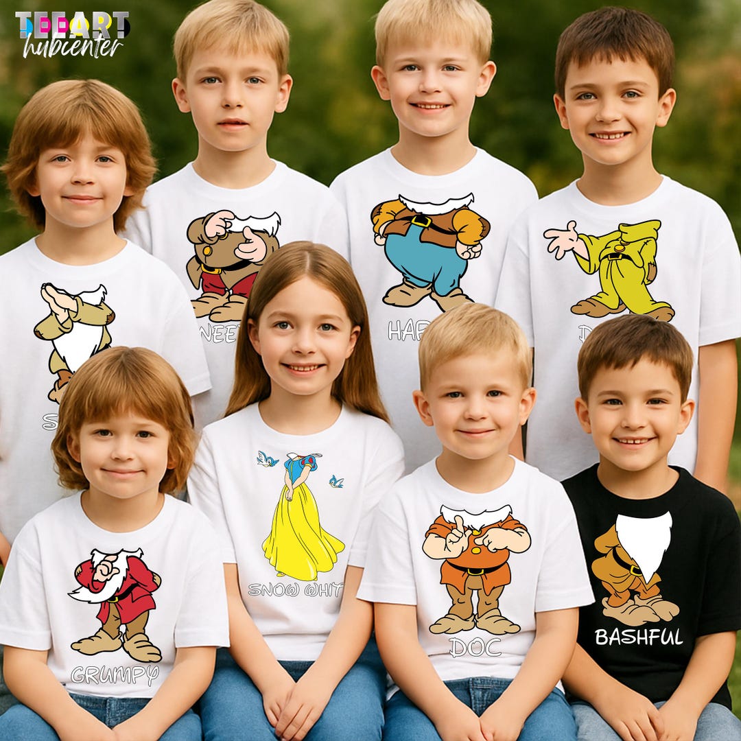 Snow White Seven Dwarfs Shirts Snowwhite Birthday Party Matching Shirt ...