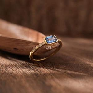 Gemstone Ring,14 k Gold Dainty Birthstone Ring In Sterling Silver,Personalized Gift,Gift for her