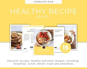Gesunde Rezept-Anleitung eBook: 15 einfache Rezepte, Meal Plan, Shopping List | MyFitnessPal Strichcode | Nahrhafte Mahlzeiten, schnelles Kochen, Abnehmen.