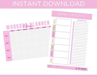 Wochenplaner & Fitness Planer Bundle | Digitaler Download