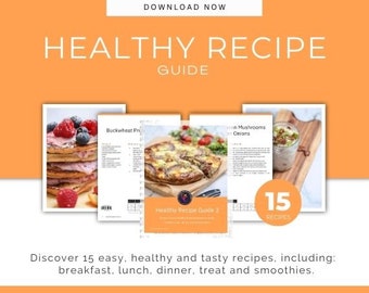 Gesunde Rezept-Anleitung eBook: 15 einfache Rezepte, Meal Plan, Shopping List | MyFitnessPal Strichcode | Nahrhafte Mahlzeiten, schnelles Kochen, Abnehmen.