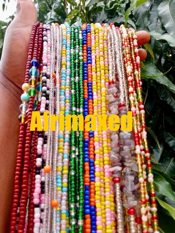 Wholesale Waist Bead hand Made Body Jewelry Chakra Waist Bead African Culture 45 50 Inches Fast Free Shipping From Ghana. Etsy
