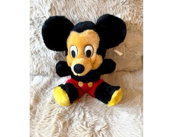 Peluche vintage de Mickey Mouse de WALT DISNEY, fabricado en Corea.