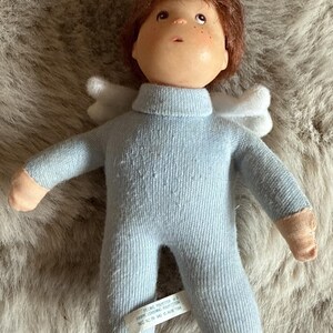 Vintage 1984 Avon Littlest Angel Dock Blå Outfit Halo Wings 5” Plyschfigur bild 2