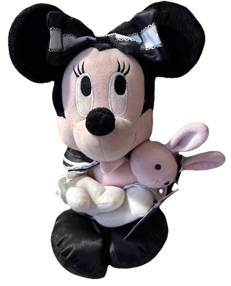 Disney Minnie Maus Plüsch SEGA 2008 Fun Fan Amuse Gothic Hase Puppe Schwarz Dress Bild 1