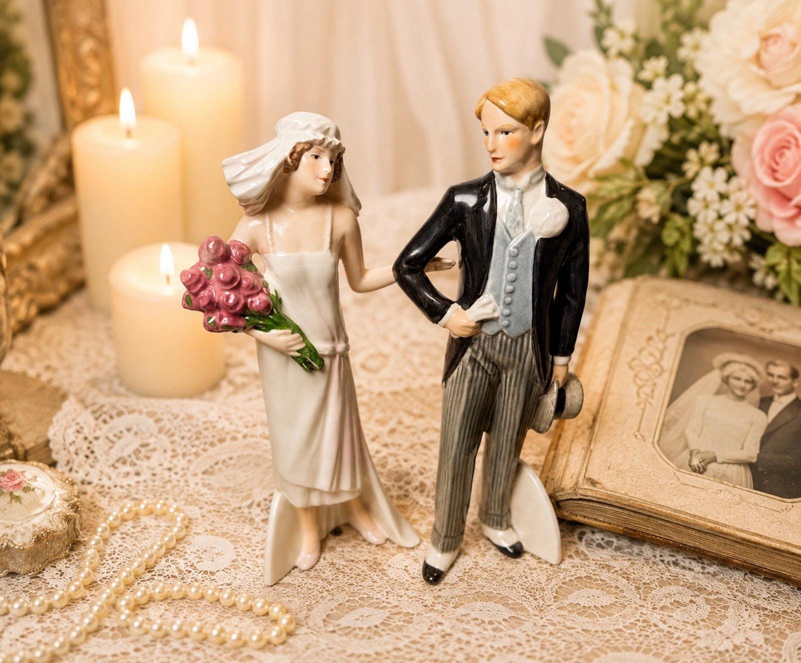 Goebel W Germany Bride Groom Figurines Her Treasured Day Waiting