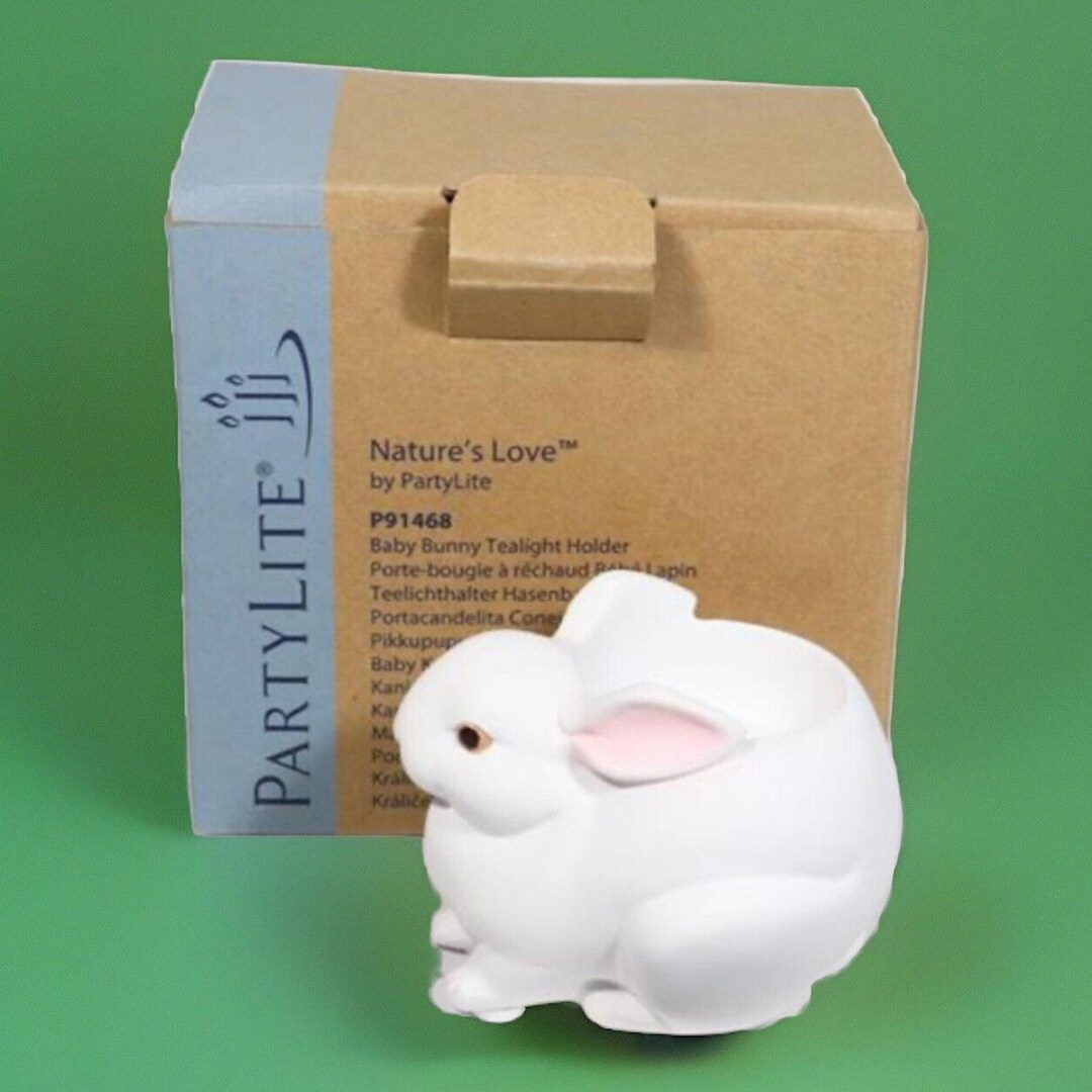 Partylite Natures Love Bunny Tealight Candleholder Rabbit Easter P91468 ...
