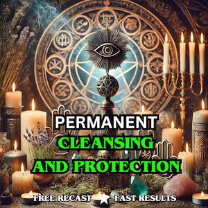 Permanent Cleansing & Protection Spell – Ultimate Witchcraft for Evil Eye, Curse Removal, Empath Defense, Practical Magic, Tarot Deck