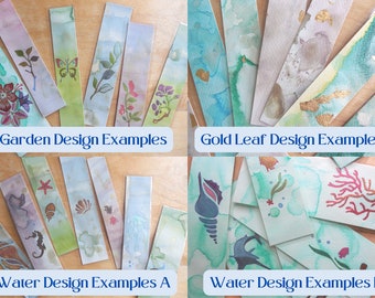 2 Pack - Mixed Laminated Handpainted Watercolor Bookmarks