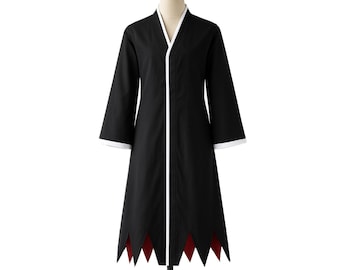 Handmade Ichigo Cosplay Coat, Anime Kimono, Cotton Warrior Outfit