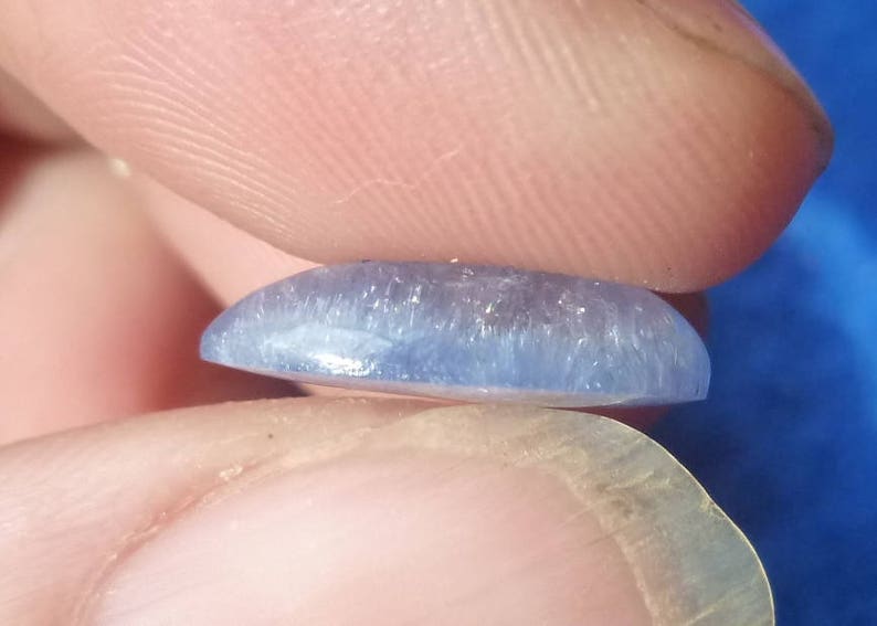 Dumortierite in Quartz teardrop cabochon quartz inclusions included quartz teardrop cabochon rare quartz blue quartz pear cabochon
