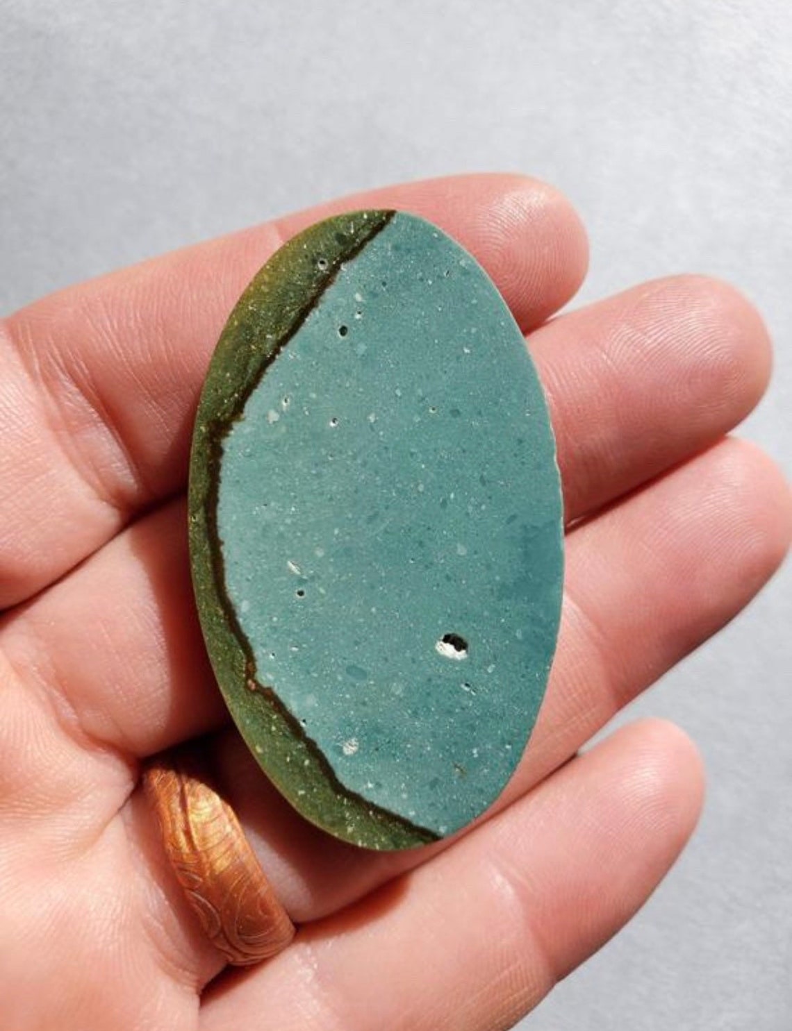 Rare Blue Green Picture Jasper Gemstone Scenic Oval Cabochon Etsy
