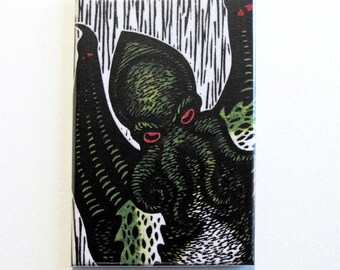 Cthulandia H.P. Lovecraft Cthulhu art magnet 2 x 3 inches