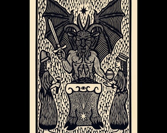 Goat woodcut limited edition Arcanum Bestiarum bestiary print