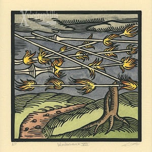 Renaissance art study Unique artist proof Wunderwerck VIII first edition woodcut print