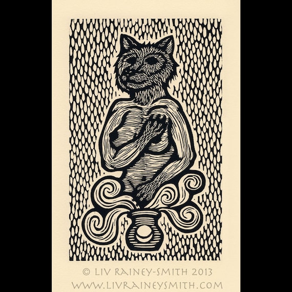 Woodblock Print Wolf