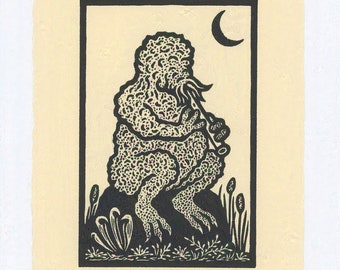 Moon-beast HP Lovecraft Mythos monster bestiary woodcut print limited edition