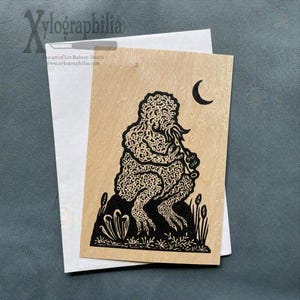 Carte postale 6 x 4 po. Placage de bois de monstre des terres des rêves lunaires