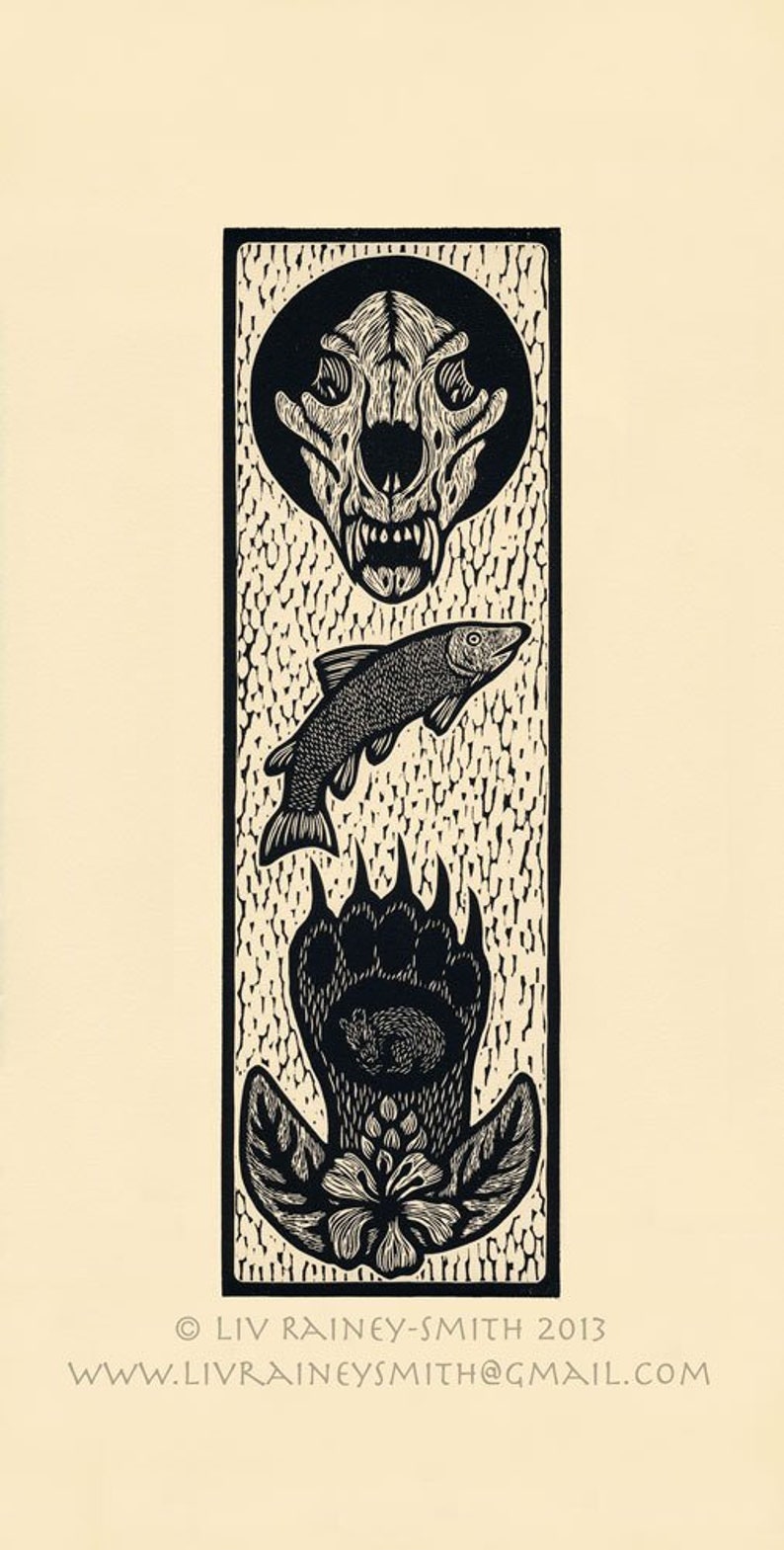 Bear woodcut limited edition Arcanum Bestiarum bestiary print